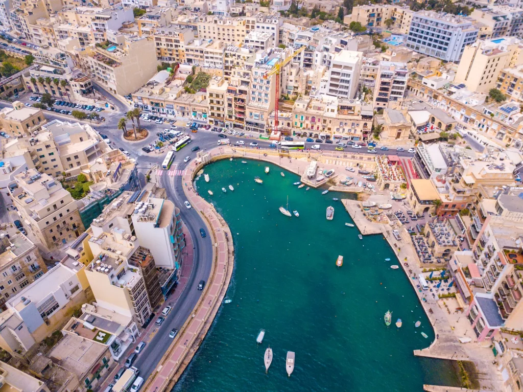 aerial view spinola bay st julians sliema town malta.webp